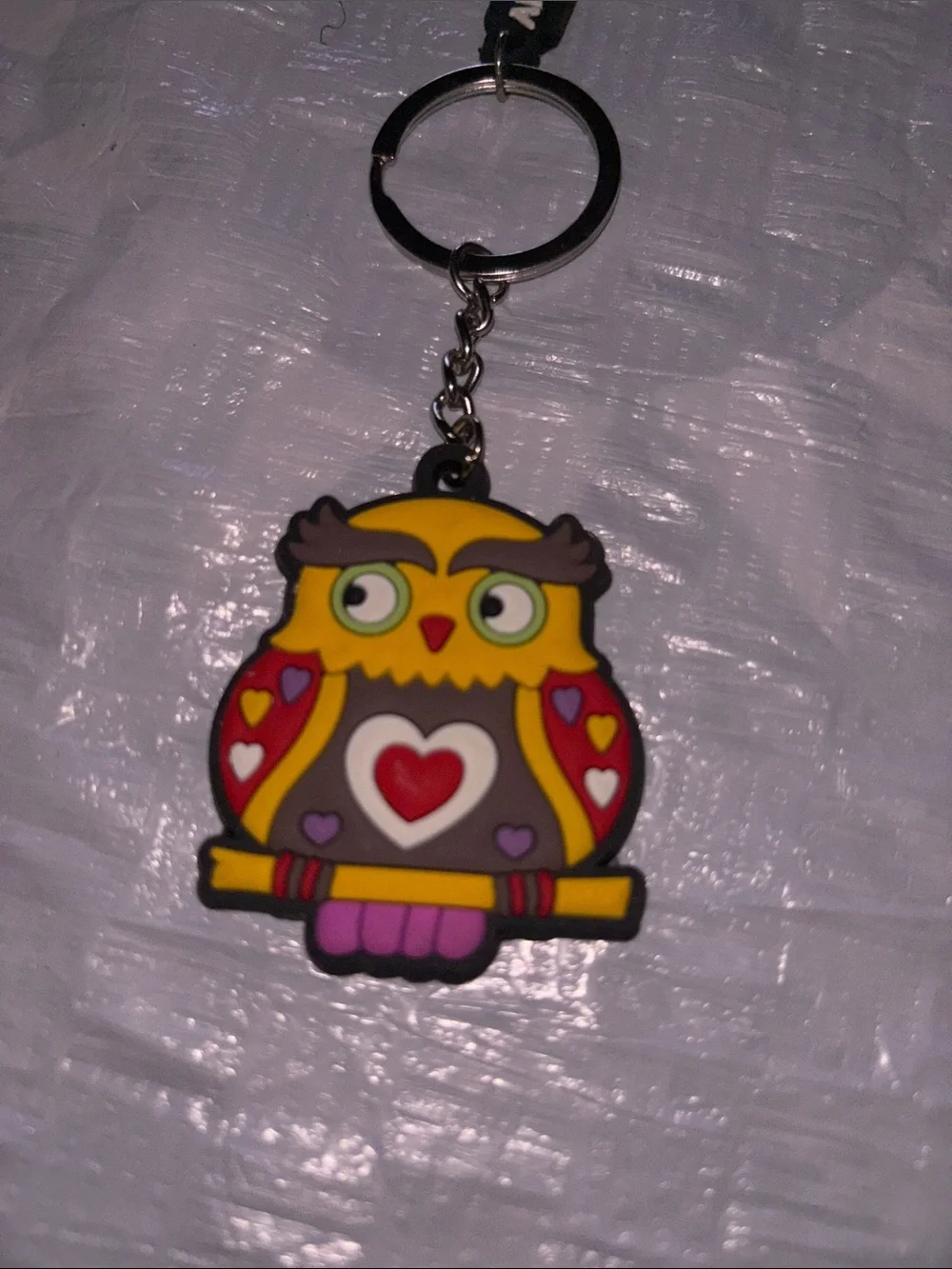 Yellow Owl Heart Keychain - Cute Card & Key Holder Accessory